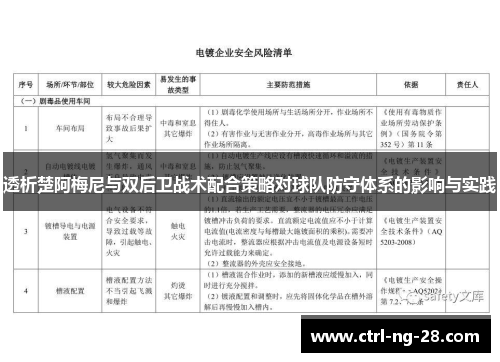 透析楚阿梅尼与双后卫战术配合策略对球队防守体系的影响与实践